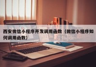西安微信小程序开发调用函数（微信小程序如何调用函数）