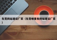 东莞网站建设厂家（东莞哪里有网站建设厂家）