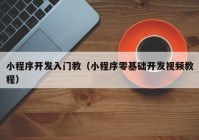 小程序开发入门教（小程序零基础开发视频教程）