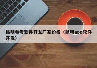 昆明参考软件开发厂家价格（昆明app软件开发）