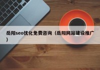 岳阳seo优化免费咨询（岳阳网站建设推广）