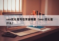 seo优化是写在页面哪里（seo 优化是什么）